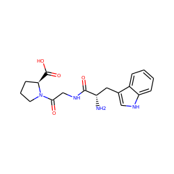 N[C@@H](Cc1c[nH]c2ccccc12)C(=O)NCC(=O)N1CCC[C@H]1C(=O)O ZINC000039805885