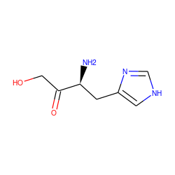 N[C@@H](Cc1c[nH]cn1)C(=O)CO ZINC000169321754