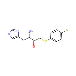 N[C@@H](Cc1c[nH]cn1)C(=O)CSc1ccc(Br)cc1 ZINC000169321750