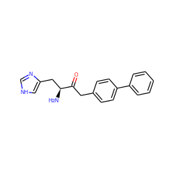 N[C@@H](Cc1c[nH]cn1)C(=O)Cc1ccc(-c2ccccc2)cc1 ZINC000026257033