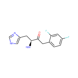 N[C@@H](Cc1c[nH]cn1)C(=O)Cc1ccc(F)cc1F ZINC000028647729