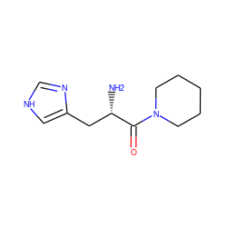 N[C@@H](Cc1c[nH]cn1)C(=O)N1CCCCC1 ZINC000013529501