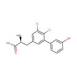 N[C@@H](Cc1cc(Cl)c(Cl)c(-c2cccc(O)c2)c1)C(=O)O ZINC000045393310