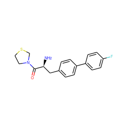 N[C@@H](Cc1ccc(-c2ccc(F)cc2)cc1)C(=O)N1CCSC1 ZINC000014947643