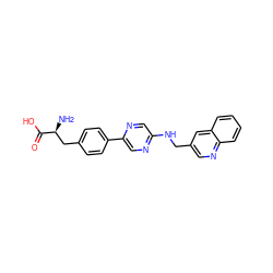 N[C@@H](Cc1ccc(-c2cnc(NCc3cnc4ccccc4c3)cn2)cc1)C(=O)O ZINC000040865607