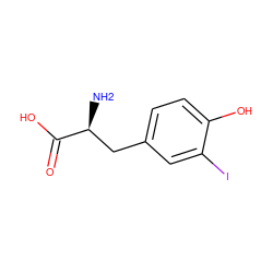 N[C@@H](Cc1ccc(O)c(I)c1)C(=O)O ZINC000000001575