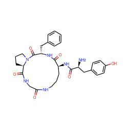 N[C@@H](Cc1ccc(O)cc1)C(=O)N[C@H]1CCCNC(=O)CNC(=O)[C@H]2CCCN2C(=O)[C@H](Cc2ccccc2)NC1=O ZINC000036215433