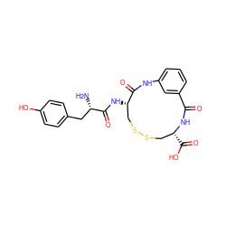 N[C@@H](Cc1ccc(O)cc1)C(=O)N[C@H]1CSSC[C@@H](C(=O)O)NC(=O)c2cccc(c2)NC1=O ZINC000013765711