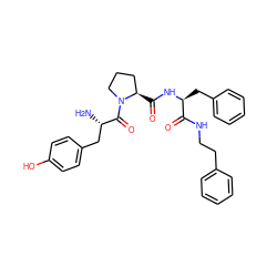 N[C@@H](Cc1ccc(O)cc1)C(=O)N1CCC[C@H]1C(=O)N[C@@H](Cc1ccccc1)C(=O)NCCc1ccccc1 ZINC000027108910