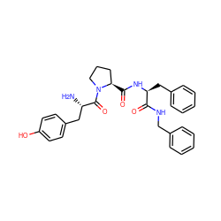 N[C@@H](Cc1ccc(O)cc1)C(=O)N1CCC[C@H]1C(=O)N[C@@H](Cc1ccccc1)C(=O)NCc1ccccc1 ZINC000027181180