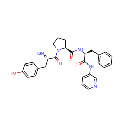 N[C@@H](Cc1ccc(O)cc1)C(=O)N1CCC[C@H]1C(=O)N[C@@H](Cc1ccccc1)C(=O)Nc1cccnc1 ZINC000013580781