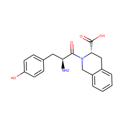 N[C@@H](Cc1ccc(O)cc1)C(=O)N1Cc2ccccc2C[C@H]1C(=O)O ZINC000013765438