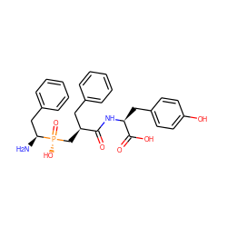 N[C@@H](Cc1ccccc1)[P@](=O)(O)C[C@@H](Cc1ccccc1)C(=O)N[C@@H](Cc1ccc(O)cc1)C(=O)O ZINC000013807110