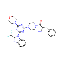 N[C@@H](Cc1ccccc1)C(=O)N1CCN(c2nc(N3CCOCC3)nc(-n3c(C(F)F)nc4ccccc43)n2)CC1 ZINC000095582061