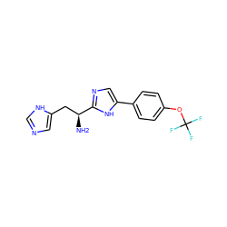 N[C@@H](Cc1cnc[nH]1)c1ncc(-c2ccc(OC(F)(F)F)cc2)[nH]1 ZINC001772657580