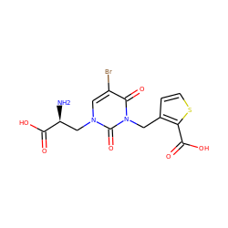 N[C@@H](Cn1cc(Br)c(=O)n(Cc2ccsc2C(=O)O)c1=O)C(=O)O ZINC000035323735