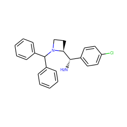 N[C@@H](c1ccc(Cl)cc1)[C@@H]1CCN1C(c1ccccc1)c1ccccc1 ZINC000022941558