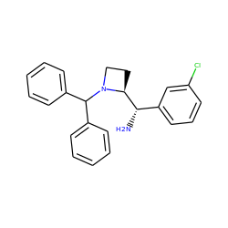 N[C@@H](c1cccc(Cl)c1)[C@@H]1CCN1C(c1ccccc1)c1ccccc1 ZINC000022941555