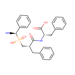 N[C@@H](c1ccccc1)[P@](=O)(O)C[C@@H](Cc1ccccc1)C(=O)N[C@@H](Cc1ccccc1)C(=O)O ZINC000013807044