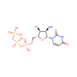 N[C@@H]1[C@H](O)[C@@H](CO[P@@](=O)(O)O[P@@](=O)(O)OP(=O)(O)O)O[C@H]1n1ccc(=O)[nH]c1=O ZINC000038151343