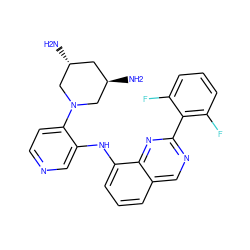 N[C@@H]1C[C@@H](N)CN(c2ccncc2Nc2cccc3cnc(-c4c(F)cccc4F)nc23)C1 ZINC000116904313