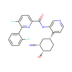 N[C@@H]1C[C@H](c2ccncc2NC(=O)c2ccc(F)c(-c3ccccc3F)n2)CC[C@@H]1O ZINC000140136459