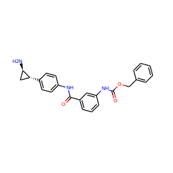 N[C@@H]1C[C@H]1c1ccc(NC(=O)c2cccc(NC(=O)OCc3ccccc3)c2)cc1 ZINC000653719499