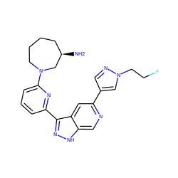 N[C@@H]1CCCCN(c2cccc(-c3n[nH]c4cnc(-c5cnn(CCF)c5)cc34)n2)C1 ZINC000205254118