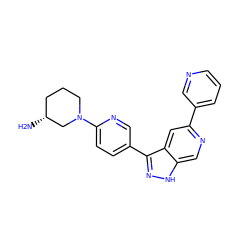 N[C@@H]1CCCN(c2ccc(-c3n[nH]c4cnc(-c5cccnc5)cc34)cn2)C1 ZINC000205243629