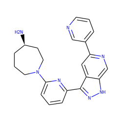 N[C@@H]1CCCN(c2cccc(-c3n[nH]c4cnc(-c5cccnc5)cc34)n2)CC1 ZINC000205245923