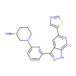 N[C@@H]1CCCN(c2cccc(-c3n[nH]c4cnc(-c5cncs5)cc34)n2)C1 ZINC000205254466