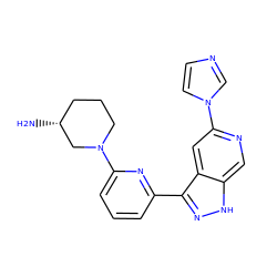 N[C@@H]1CCCN(c2cccc(-c3n[nH]c4cnc(-n5ccnc5)cc34)n2)C1 ZINC000205260372