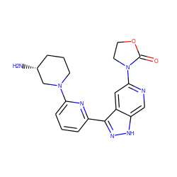 N[C@@H]1CCCN(c2cccc(-c3n[nH]c4cnc(N5CCOC5=O)cc34)n2)C1 ZINC000205245701