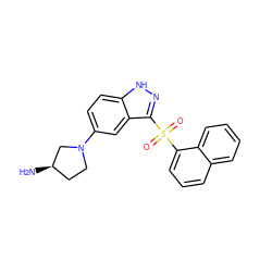 N[C@@H]1CCN(c2ccc3[nH]nc(S(=O)(=O)c4cccc5ccccc45)c3c2)C1 ZINC000043207081