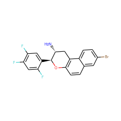 N[C@@H]1Cc2c(ccc3cc(Br)ccc23)O[C@H]1c1cc(F)c(F)cc1F ZINC001772630954