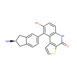 N[C@@H]1Cc2ccc(-c3c(O)ccc4[nH]c(=O)c5sccc5c34)cc2C1 ZINC000164978189