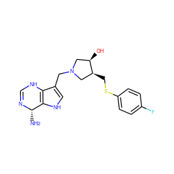 N[C@@H]1N=CNc2c(CN3C[C@@H](O)[C@@H](CSc4ccc(F)cc4)C3)c[nH]c21 ZINC000028467097