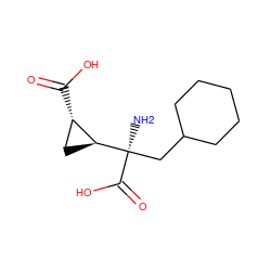 N[C@](CC1CCCCC1)(C(=O)O)[C@H]1C[C@@H]1C(=O)O ZINC000013777271