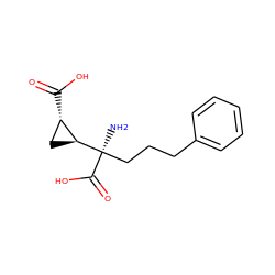 N[C@](CCCc1ccccc1)(C(=O)O)[C@H]1C[C@@H]1C(=O)O ZINC000013777288