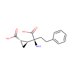 N[C@](CCc1ccccc1)(C(=O)O)[C@H]1C[C@@H]1C(=O)O ZINC000013777281