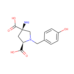 N[C@]1(C(=O)O)C[C@H](C(=O)O)N(Cc2ccc(O)cc2)C1 ZINC000029554186