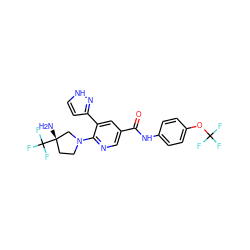 N[C@]1(C(F)(F)F)CCN(c2ncc(C(=O)Nc3ccc(OC(F)(F)F)cc3)cc2-c2cc[nH]n2)C1 ZINC001772619853