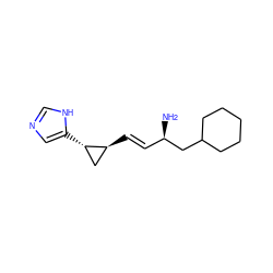 N[C@H](/C=C/[C@H]1C[C@@H]1c1cnc[nH]1)CC1CCCCC1 ZINC000003821953