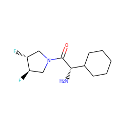 N[C@H](C(=O)N1C[C@@H](F)[C@H](F)C1)C1CCCCC1 ZINC000028524553