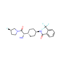 N[C@H](C(=O)N1CC[C@@H](F)C1)[C@H]1CC[C@H](NC(=O)c2ccccc2C(F)(F)F)CC1 ZINC000253636446