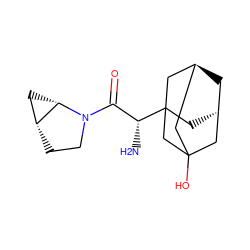 N[C@H](C(=O)N1CC[C@@H]2C[C@@H]21)C12C[C@H]3C[C@@H](CC(O)(C3)C1)C2 ZINC000101100473