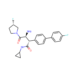 N[C@H](C(=O)N1CC[C@H](F)C1)[C@@H](C(=O)NC1CC1)c1ccc(-c2ccc(F)cc2)cc1 ZINC000014947772