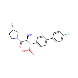 N[C@H](C(=O)N1CC[C@H](F)C1)[C@@H](C(=O)O)c1ccc(-c2ccc(F)cc2)cc1 ZINC000014947751