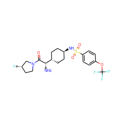 N[C@H](C(=O)N1CC[C@H](F)C1)[C@H]1CC[C@H](NS(=O)(=O)c2ccc(OC(F)(F)F)cc2)CC1 ZINC000253687441