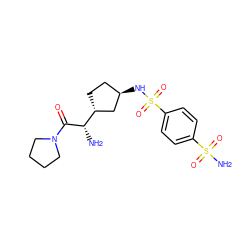 N[C@H](C(=O)N1CCCC1)[C@@H]1CC[C@@H](NS(=O)(=O)c2ccc(S(N)(=O)=O)cc2)C1 ZINC000027982990